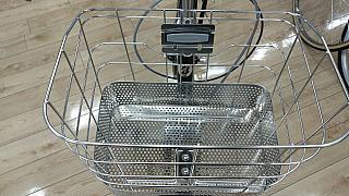 アルベルト　S型スクール/ステンレス前カゴ（幅３６ｃｍ、奥行２７ｃｍ、高さ２５ｃｍ）