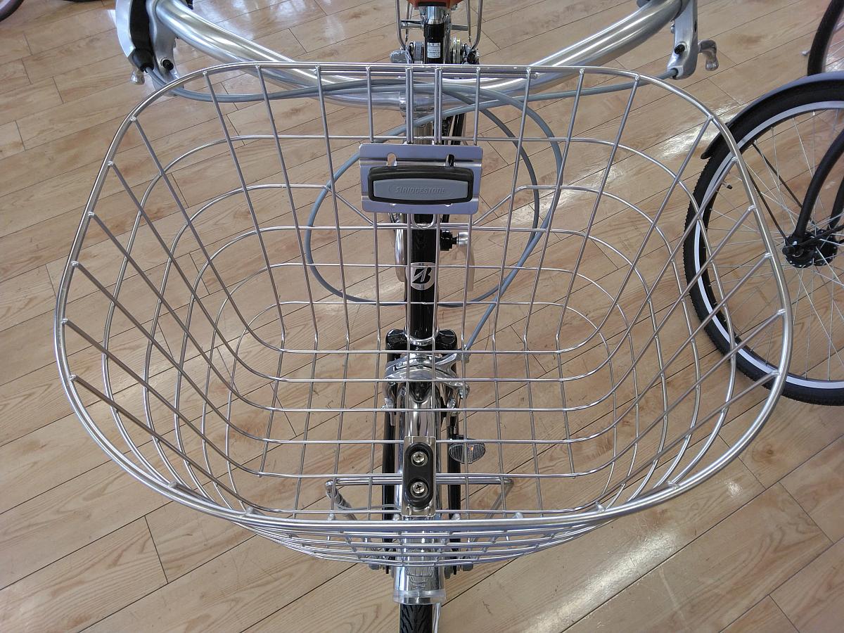 ロココ　ベルト　スクール/ステンレス前カゴ（幅４０ｃｍ、奥行３２ｃｍ、高さ２４．５ｃｍ